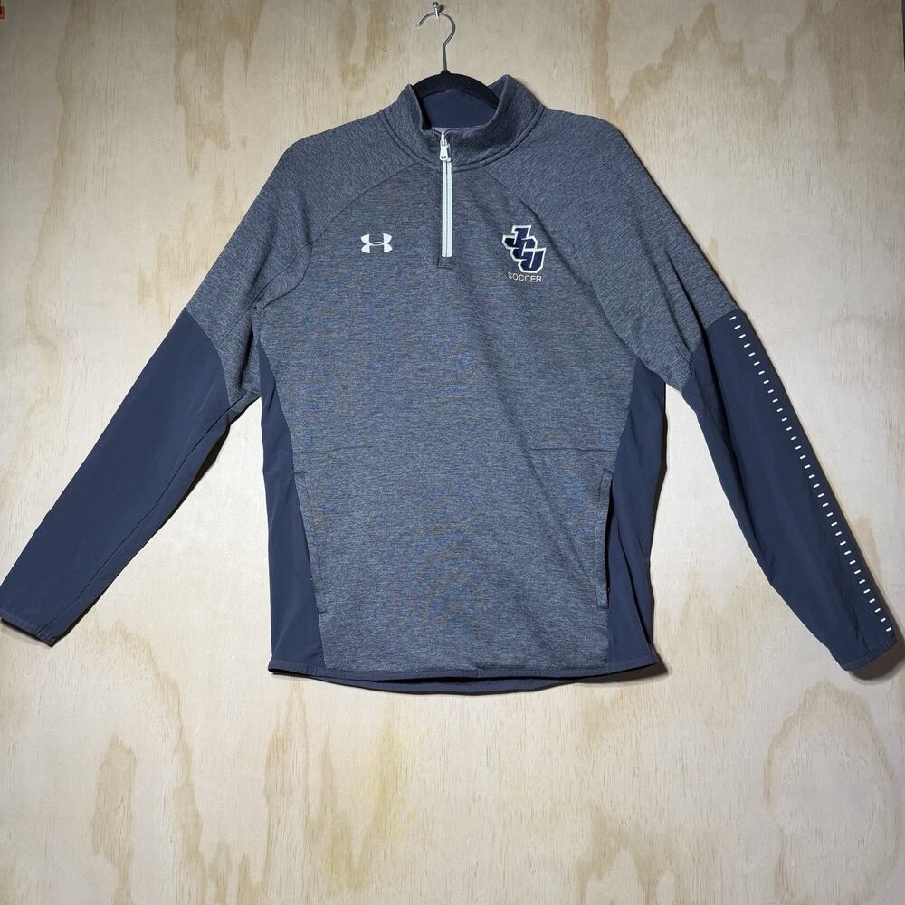 Under Armour ColdGear 1/4 Zip Pullover Small Gray Soccer Loose Fit Jacket JCU